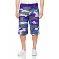 thumbnail image 1 of Men's Casual Multi Color Cargo Shorts With Belt (Purple Camo,40), 1 of 2