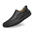 thumbnail image 1 of Men's Casual On Loafers Comfortable Leather Flat Shoes For Daily Wear With Jeans All Season Non Sole Lightweight Breathable, 1 of 8