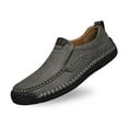 thumbnail image 1 of Men's Casual On Loafers Comfortable Leather Flat Shoes For Daily Wear With Jeans All Season Non Sole Lightweight Breathable, 1 of 8