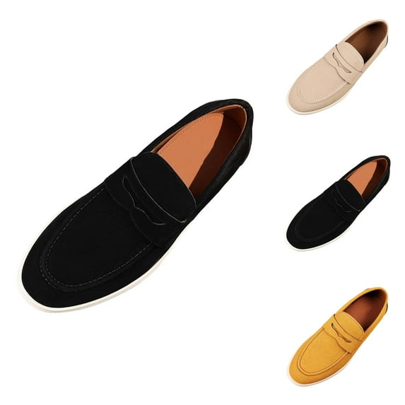 Men's Casual On Loafers Comfortable Soft Sole Breathable Suede Driving Shoes For Walking Travel Work Comfort Shoes For Men