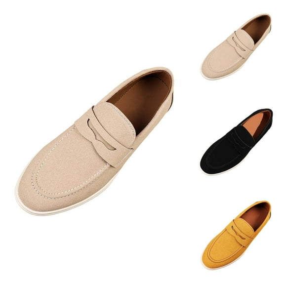 Men's Casual On Loafers Comfortable Soft Sole Breathable Suede Driving Shoes For Walking Travel Work Men'S Shoes Casual