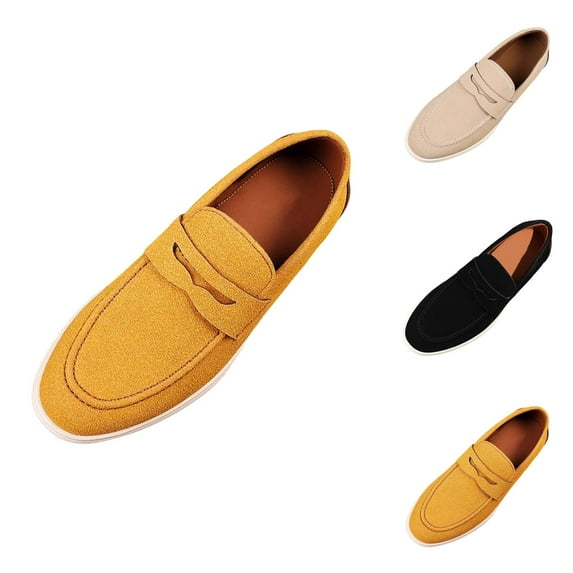 Men's Casual On Loafers Comfortable Soft Sole Breathable Suede Driving Shoes For Walking Travel Work Men Shoe