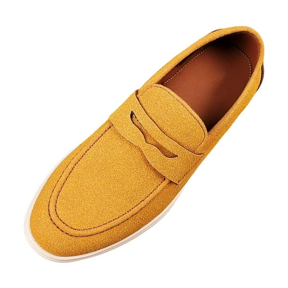 Men's Casual On Loafers Comfortable Soft Sole Breathable Suede Driving Shoes For Walking Travel Work