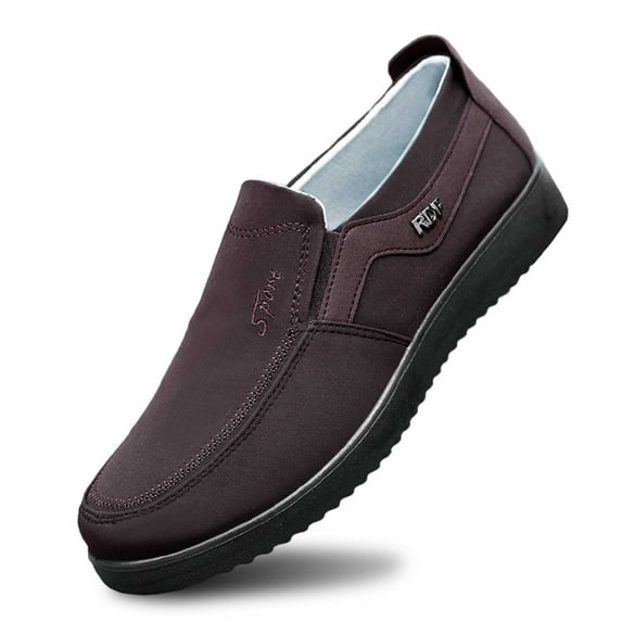 Men's Casual On Shoes Breathable Lightweight Comfortable Soft Sole Non Flat Sneakers For Daily Walking Outdoor 7.5 Coffee