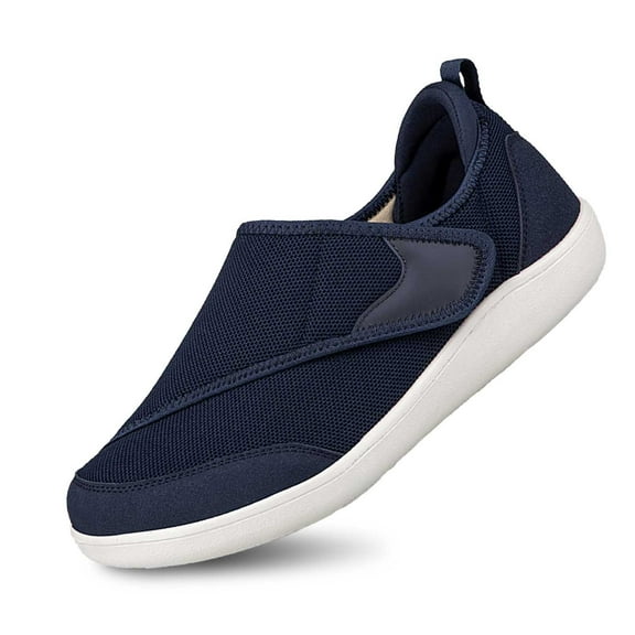 Men's Casual On Shoes Comfortable Non Walking Sneakers For Wide Feet Soft Sole Breathable Lightweight Loafer For Men Women Elderly Daily Wear 7.5 Navy
