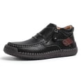 thumbnail image 1 of Men's Casual On Shoes Leather Upper Comfortable Walking Shoes For Daily Wear With Side Zipper Design With Jeans And Casual Pants Shoes Mens, 1 of 5