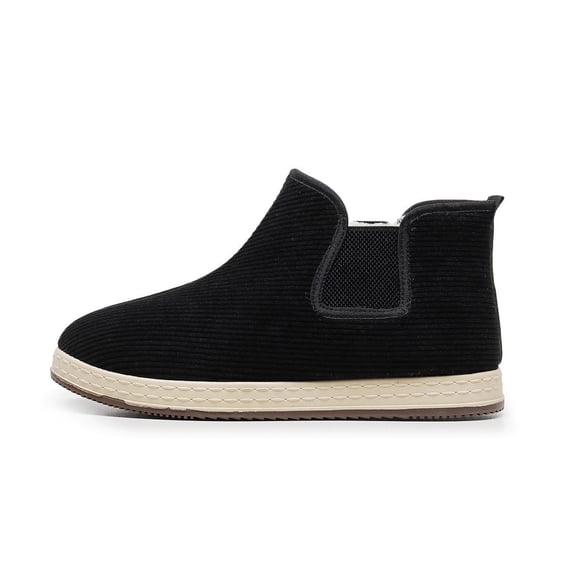Men's Casual On Velvet Lined Winter Footwear Warm Comfortable Non Flat Sole Lightweight Walking Shoes for Dad