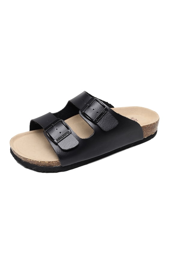 Men's Casual Open Toe Slip On Strap Slides, Unisex Outdoor Non-slip Adjustable Buckle Sandals Beach Essentials