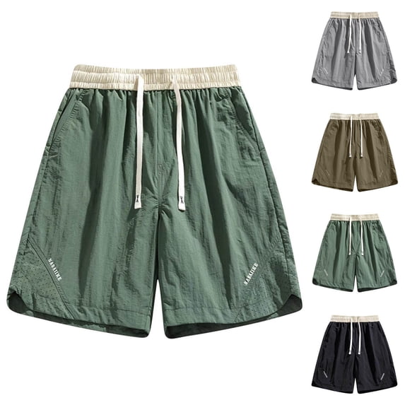 Men's Casual Outdoor Breathable Sports Shorts, Athletic Joggers, Elastic Waist Drawstring Straight Leg, Quick Dry Lightweight, Running Gym Workout Summer Hiking, Summer | AKLJWH,Khaki XL