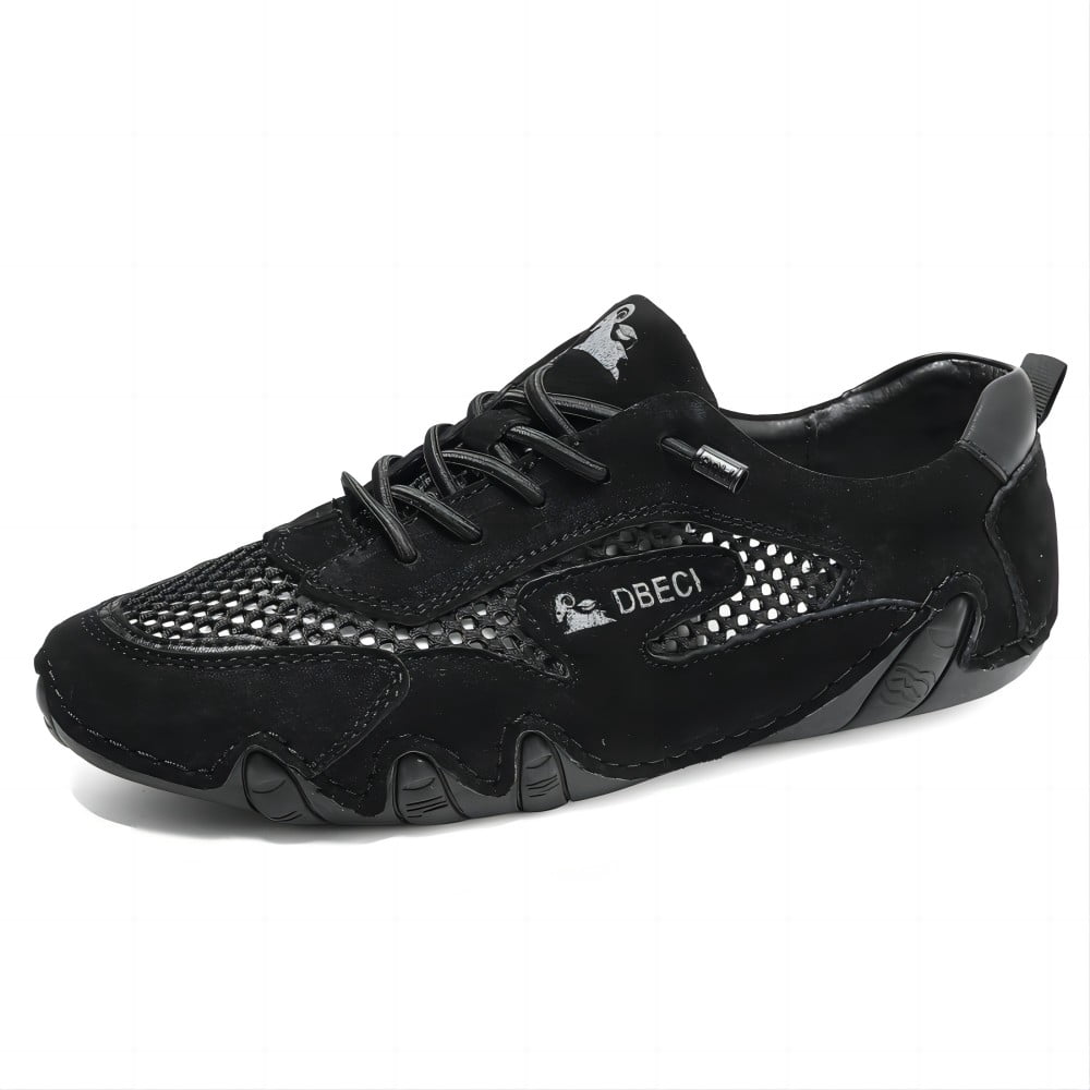 Men's Casual Outdoor Sneakers Breathable Comfort Waterproof for Hiking Mesh Non-Slip Summer Lightweight Classic Shoes Black 8.5 US