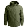 thumbnail image 1 of Men's Casual Outdoor Windbreaker Jacket with Detachable Hood Long Sleeve Zipper Pocket Thin Coat for Hiking, 1 of 8