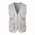 thumbnail image 1 of Men's Casual Outdoor Work Fishing Travel Photo Cargo Vest Jacket Multi Pockets Clothes, 1 of 2