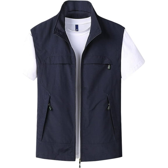 Men' s Casual Outdoor Work Lightweight Travel Vest Sleeveless Jackets
