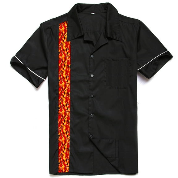 Men's Casual Panel Shirts Short Sleeve Shirt