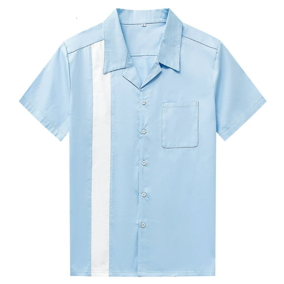Men's Casual Panel Shirts Short Sleeve Shirt