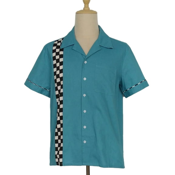 Men's Casual Panel Shirts Short Sleeve Shirt