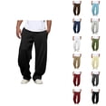 thumbnail image 1 of Men's Casual Pants 2025 Elastic Waist Drawstring Plain Baggy Sweatpants with Pockets Trousers, 1 of 8