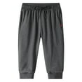 thumbnail image 1 of Men's Casual Pants 3/4 Jogger Capri Pants Workout Gym Below Knee Shorts Zipper Pockets, 1 of 3