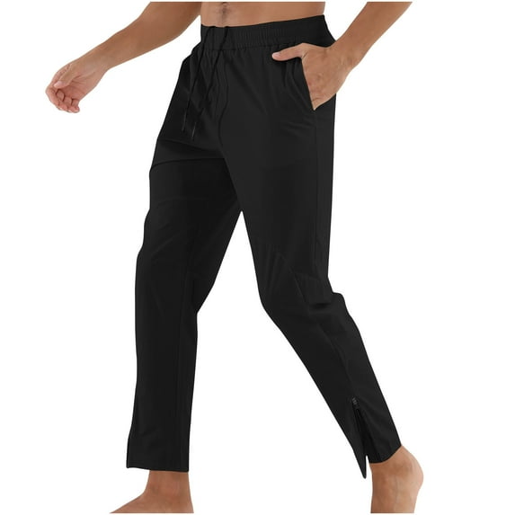 ZQUUVOU 3 Pack: Men's Jogger Solid Color Active Athletic Sweatpants With Pockets D-White