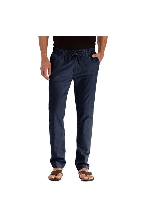Men's Casual Pants Casual Pants Have Elastic Waistband And Zip Fly With Adjustable Internal Drawstring For A Custom Fit For Men Navy 2XL