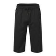 thumbnail image 1 of Men's Casual Pants Classic Summer Breathable Loose Fit Sport Capri Shorts with Zipper Elastic Waist Lightweight Solid Color Sweatpants Men, 1 of 3