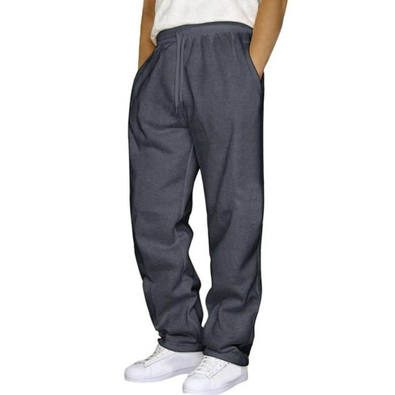 Men's Casual Pants Clearance Sale on Sale, Baberdicy Men's Casual Pants Sweatpants Solid Color Running Fitness Pantsgray 1L