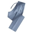 thumbnail image 1 of Men's Casual Pants Comfort Fit Flexible Elastic Straight Leg Jogging Ice Silk Sports Wear Lightweight Relaxed Fashionable Attire Mens Trousers Slim Fit Casual Navy, 1 of 7
