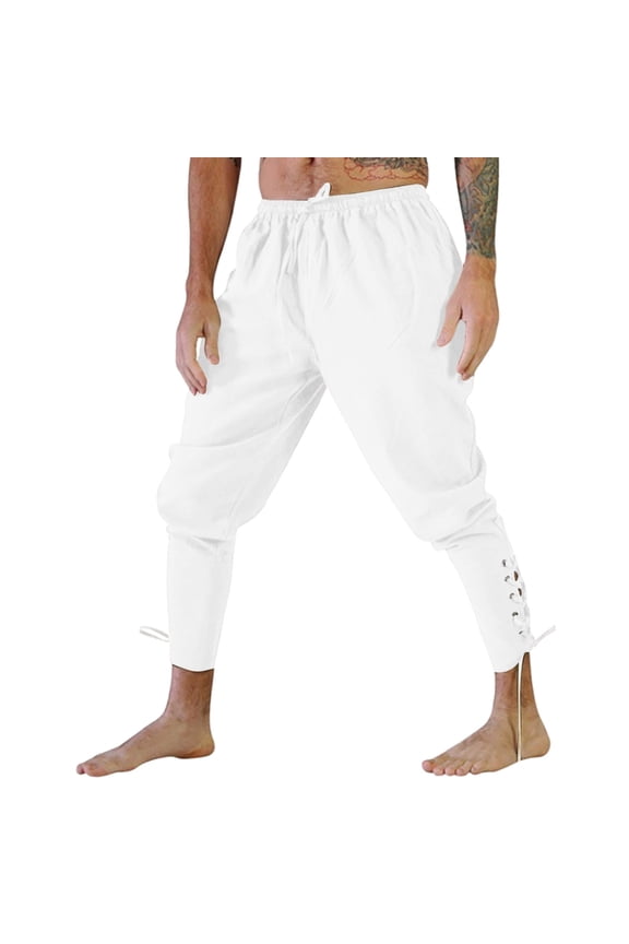 Men's Casual Pants Comfortable Stylish Retro Gothic Leggings Drawstring Slacks for Relaxed Fit Mens Beach Pants Trousers Vacation Cargo Pants