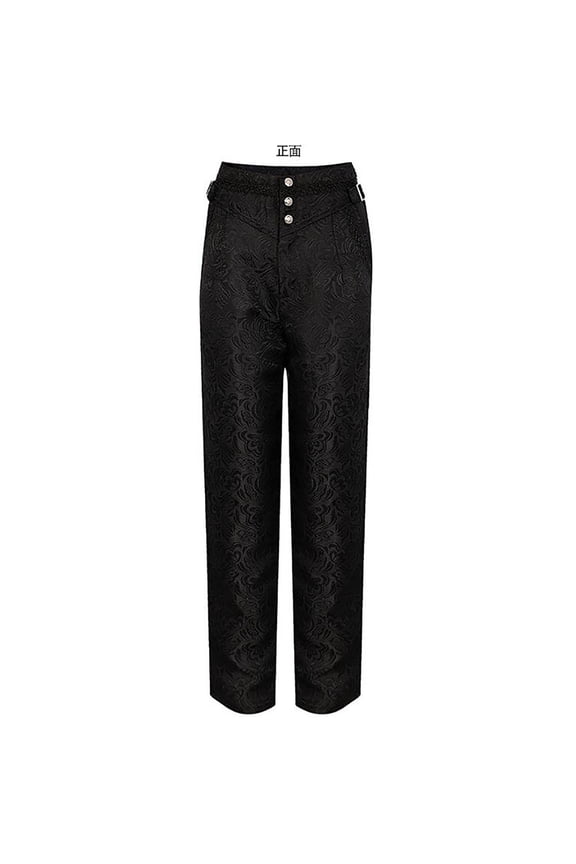 Men's Casual Pants Dark Pants Casual Stage Dress Up Festival Play Black 2XL