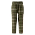 thumbnail image 1 of Men's Casual Pants Drawstring Elastic Waist Plaid Prints Trousers with Pockets Lounge Soft Comfortable Slacks for Men Army Green L, 1 of 5