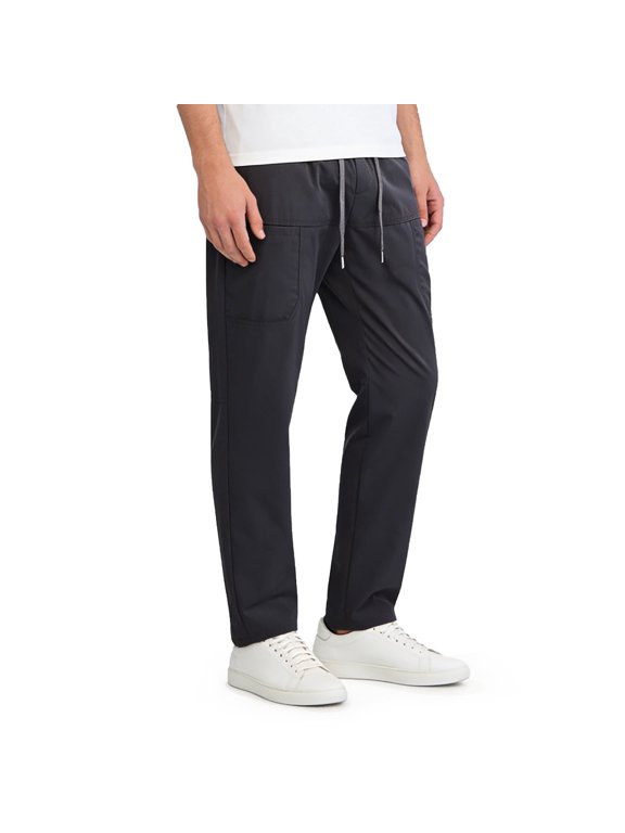Men's Casual Pants European Solid Color Splicing Pocket Elastic Straight Leg Pants For Men Casual Loose Trend Foreign Trade Sports Pants Gray 3XL