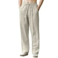 thumbnail image 1 of Men's Casual Pants Lightweight Breathable Elastic Waist Comfortable Summer Trousers for Yoga Beach Walking Outdoor Activities Mens Beach Pants Trousers Vacation Cargo Pants, 1 of 7