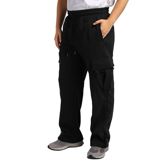 Men's Casual Pants Lightweight Comfort Fitness Running Trousers Lace Up Loose Waist Wide Leg Stylish Solid Color with Pockets Functional Wool Sweatpants