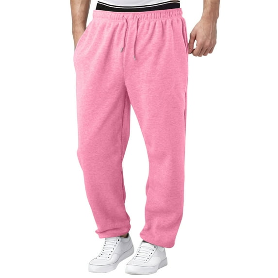 Men's Casual Pants Lined Wide Leg Joggers for Workout Yoga and Relaxation with Convenient Pockets for Everyday Use