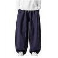 Men's Casual Pants Loose And Wide Leg Pants Jeans Casual Pants Straight Leg Navy