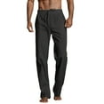 thumbnail image 1 of Men's Casual Pants Male Casual Solid Pant Short Full Length Straight Pant Short Drawstring Pocket Fashion Trousers Black 3XL, 1 of 7