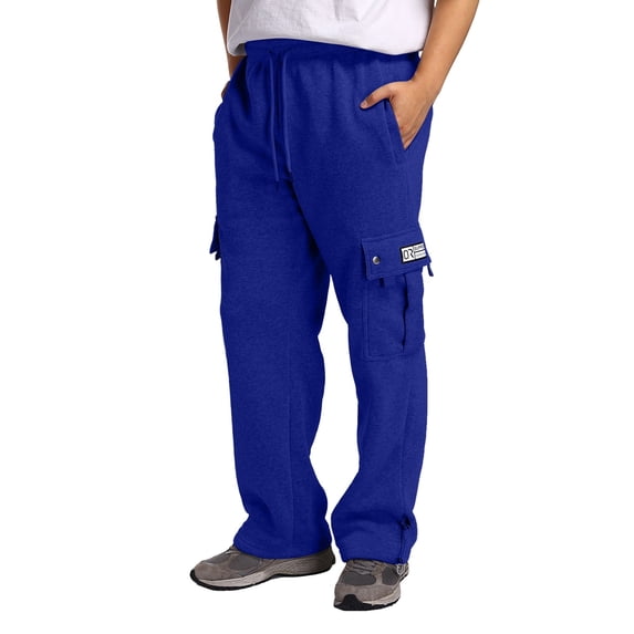 Men's Casual Pants Male Fitness Running Trousers Drawstring Loose Waist Solid Color Pocket Loose Sweatpants Blue XL