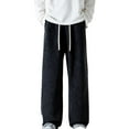 thumbnail image 1 of Men's Casual Pants Male Thermal Trousers Snow Trousers Teddy Warm Lined Winter Straight Leg Thermal Jeans Black S, 1 of 5