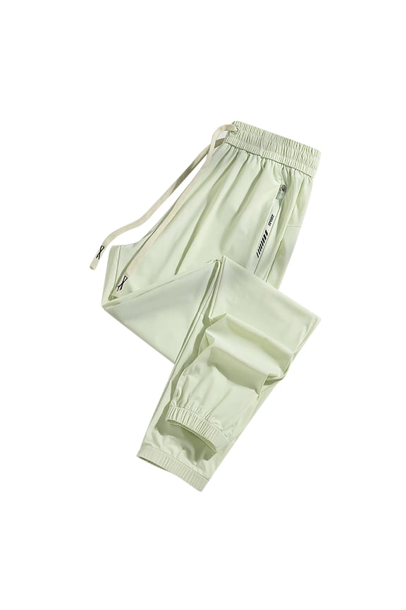 Men's Casual Pants Men And Women Casual Long Elastic Legging Floral Print Waistband Daily Sanitary Sweat Pant Light Green XL