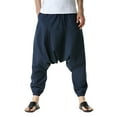 thumbnail image 1 of Men's Casual Pants Men Casual Summer Loose Drawstring Mid Waist Yoga Pants With Pockets Navy S, 1 of 8