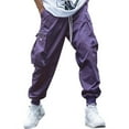 thumbnail image 1 of Men's Casual Pants Men Elastic Waist Jogger Sport Pants Drawstring Sports Trousers Purple XL, 1 of 4