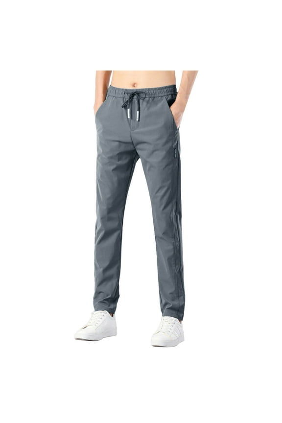 Men's Casual Pants Men'S Fast Dry Stretch Pants Ice Cool Breathable Running Jogger Drawstring Sweatpants With Pockets Dark Gray 3XL