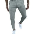 thumbnail image 1 of Men's Casual Pants Men Slim Fit Solid Zipper Casual Fashion Long Pants Trousers Grey M, 1 of 7