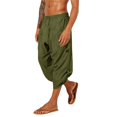 thumbnail image 1 of Men's Casual Pants Men Spring and Summer Pant Trouser Casual All Solid Color Fashion Loose Beach Pants Green M, 1 of 7