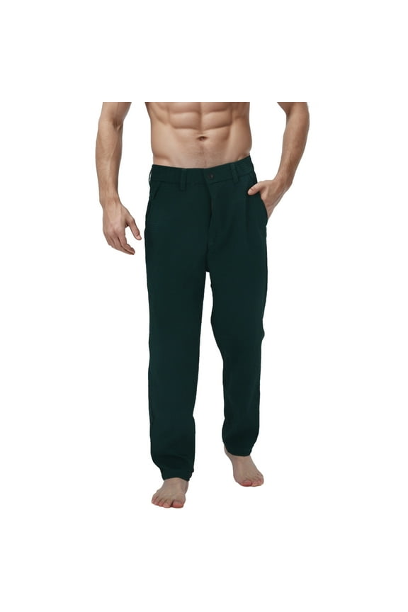 Men's Casual Pants Men's Autumn And Winter Slacks Tracksuit Pants With Pocket Stylish Jeans Cropped Army Green 34