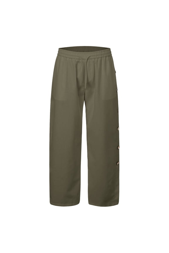 Men's Casual Pants Men's Breathable Baggy Beach Slacks Green 2XL