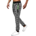 thumbnail image 1 of Men's Casual Pants Men's Casual Fashion Waist Tie Solid Color Zipper Pocket Snowflake Fabric Sports Pants Grey XL, 1 of 4