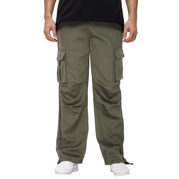 Men's Casual Pants Men‘ s Casual Joggers Pants Drawstring Hiking Outdoor Track Sweatpants With Pockets Green 2XL