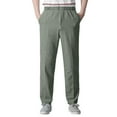 thumbnail image 1 of Men's Casual Pants Men's Casual Pants Elastic Waist Drawstring Trousers Green 2XL, 1 of 5