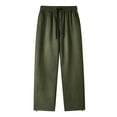 thumbnail image 1 of Men's Casual Pants Men's Casual Pants Solid Color Suede Straight And Army Green XL, 1 of 4